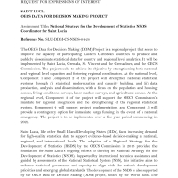 Government of Saint Lucia: OECS Data for Decision Making Project -  National Strategy for the Development of Statistics NSDS Coordinator for Saint Lucia